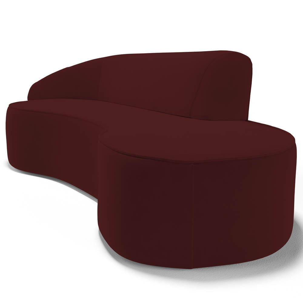 Encontraproduto.com.br - Sofá Living 2 Lugares 180Cm Braço Esquerdo Mozart D06 Veludo Vermelho - Mpozenato