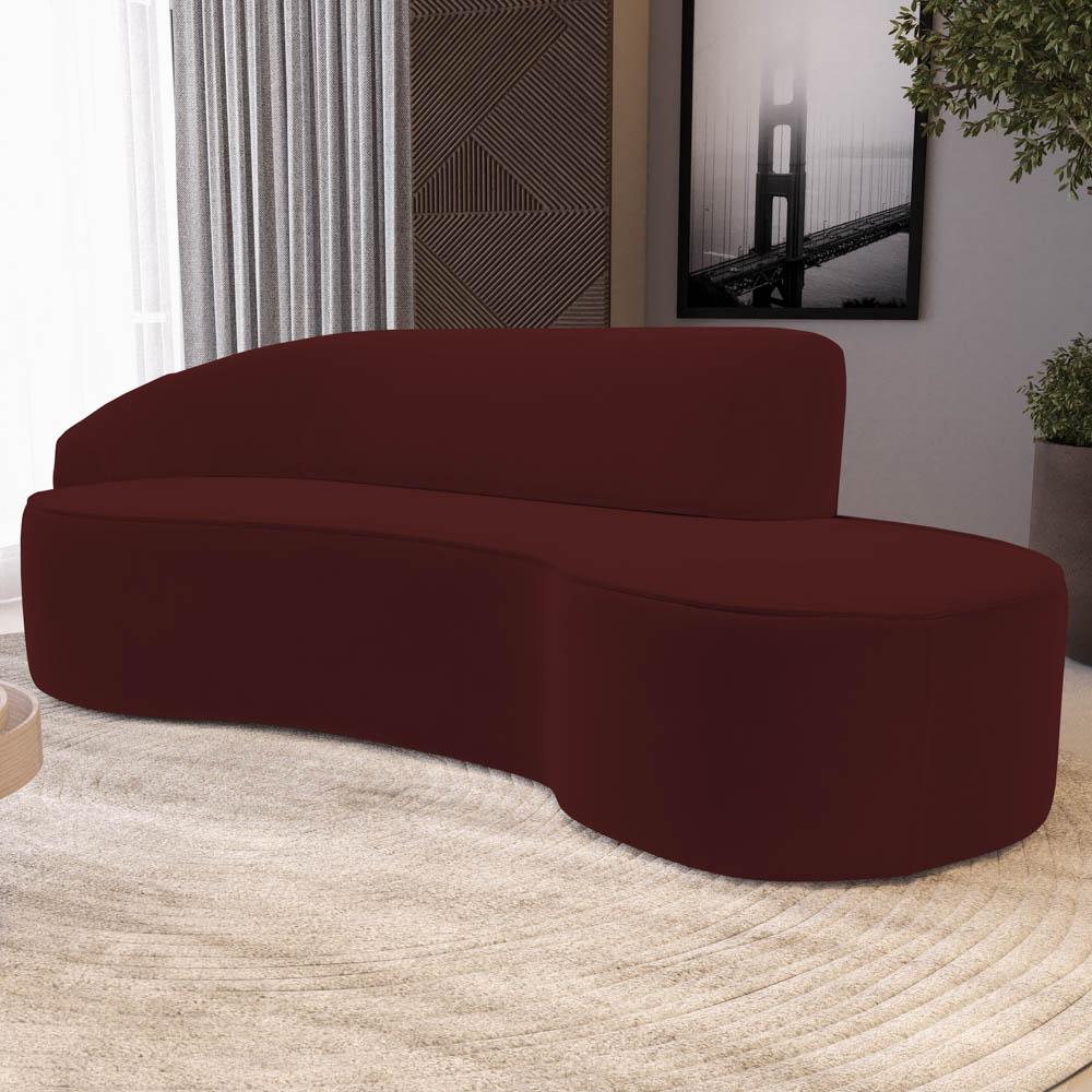 Encontraproduto.com.br - Sofá Living 2 Lugares 180Cm Braço Esquerdo Mozart D06 Veludo Vermelho - Mpozenato