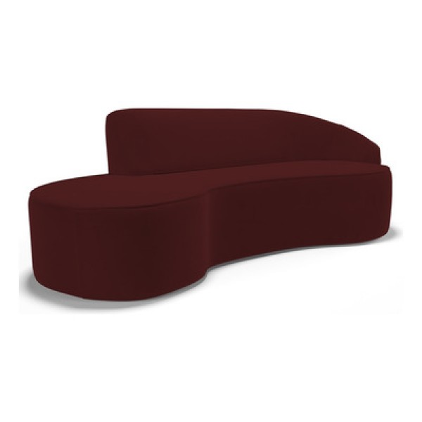 Sofá Living  4 Lugares 280cm Braço Esquerdo Mozart D06 Veludo Azul - Mpozenato
