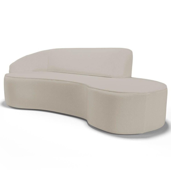 Sofá Living 2 Lugares 180Cm Braço Esquerdo Mozart D06 Sintético Bege - Mpozenato