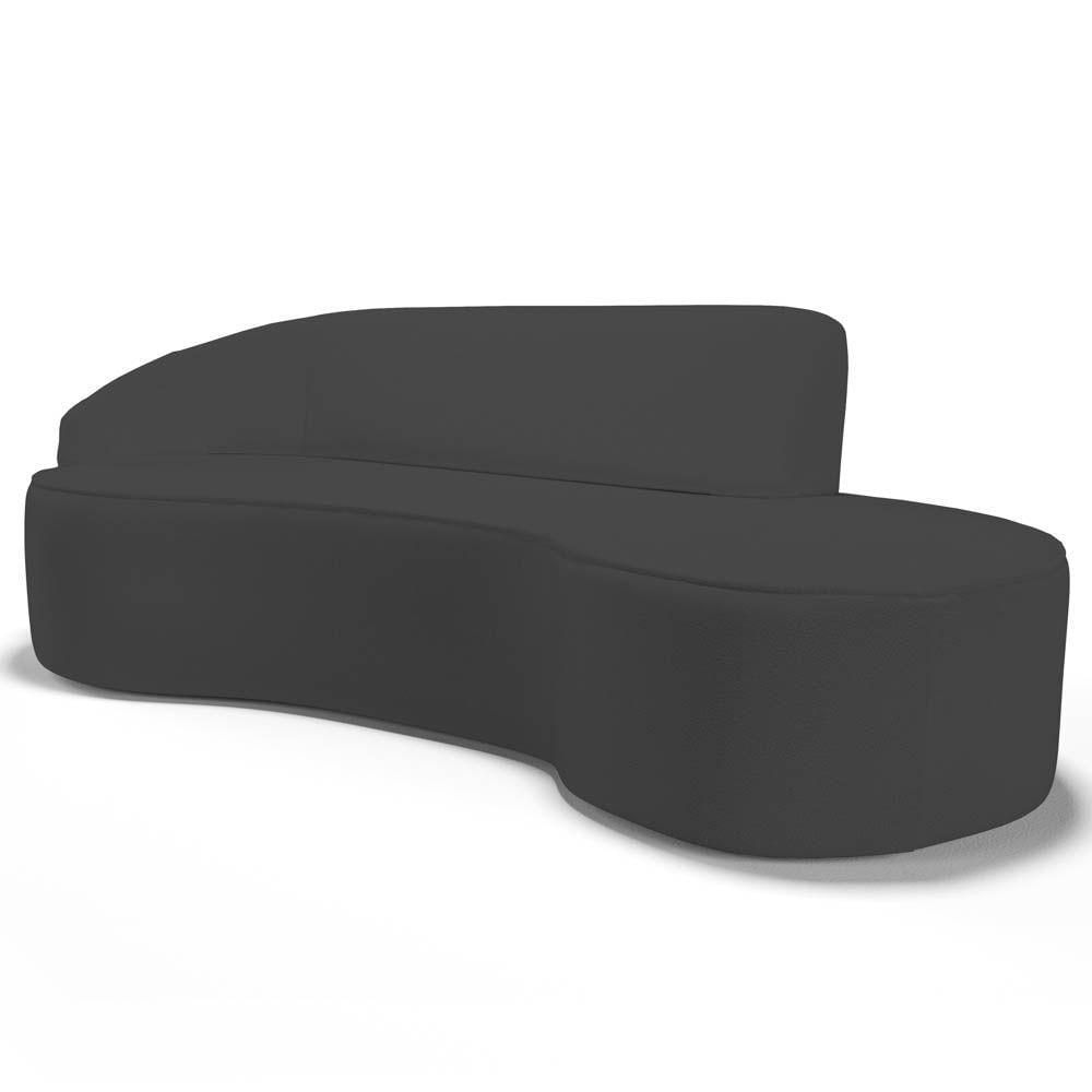 Sofá Living 2 Lugares 180Cm Braço Esquerdo Mozart D06 Sintético Cinza - Mpozenato