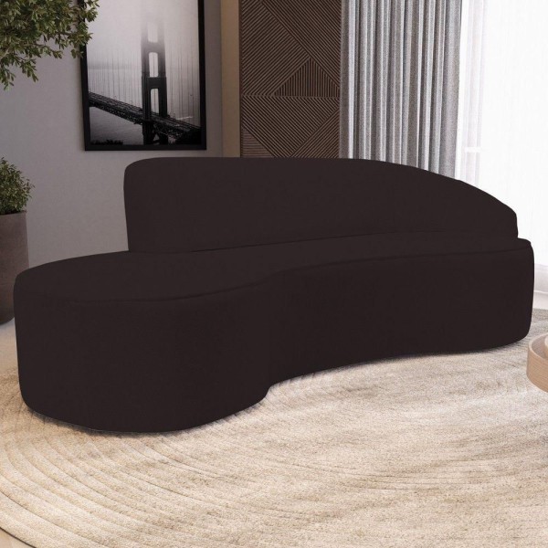 Encontraproduto.com.br - Sofá Living 3 Lugares 210cm Braço Direito Mozart D06 Sintético Marrom - Mpozenato