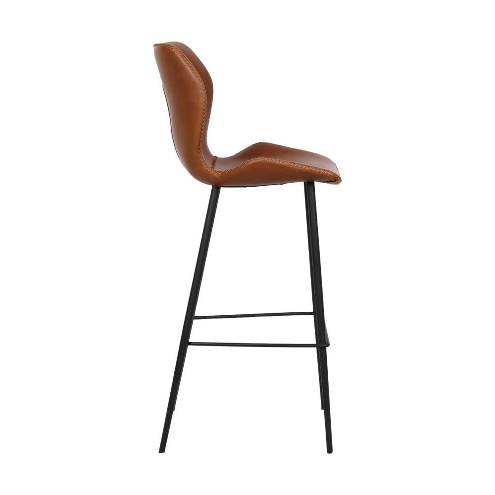 Encontraproduto.com.br - Kit 3 Banquetas Alta com Encosto para Bancada Cozinha Penha R02 Sintético Marrom - Mpozenato
