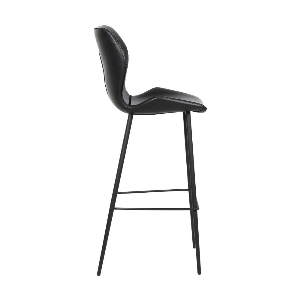 Encontraproduto.com.br - Kit 6 Banquetas Alta com Encosto para Bancada Cozinha Penha R02 Sintético Preto - Mpozenato
