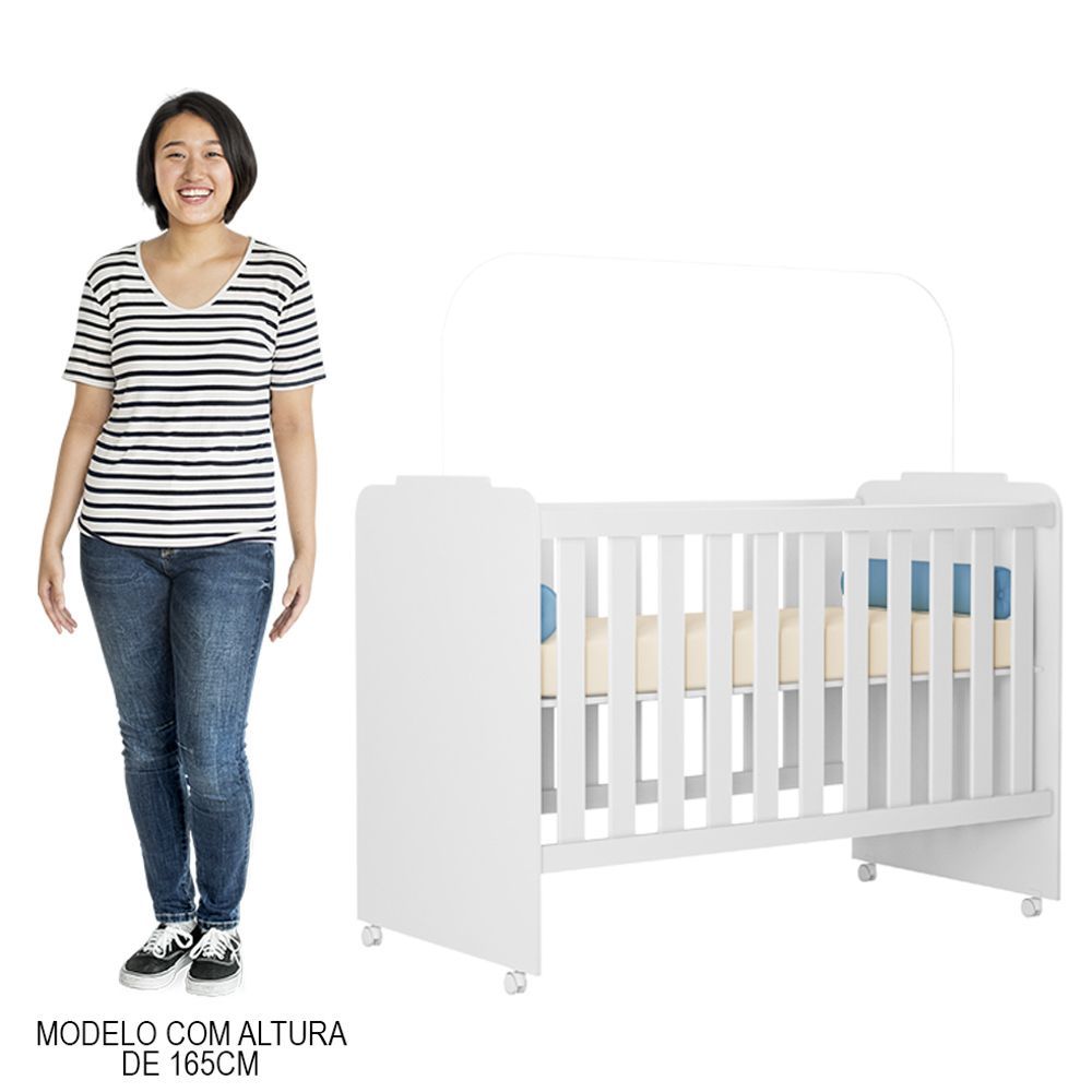 Encontraproduto.com.br - Quarto De Bebê Conjugado Belle E Berço Amour P14 Branco - Mpozenato