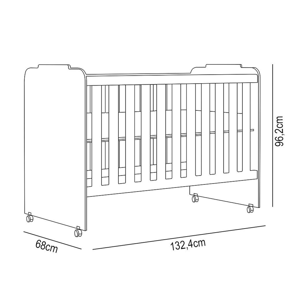Encontraproduto.com.br - Quarto De Bebê Conjugado Belle E Berço Amour P14 Branco - Mpozenato