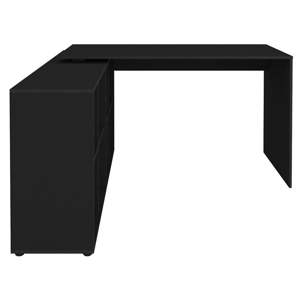 Encontraproduto.com.br - Mesa Escrivaninha em L Eron e Gaveteiro com Rodízios Mity A06 Preto - Mpozenato
