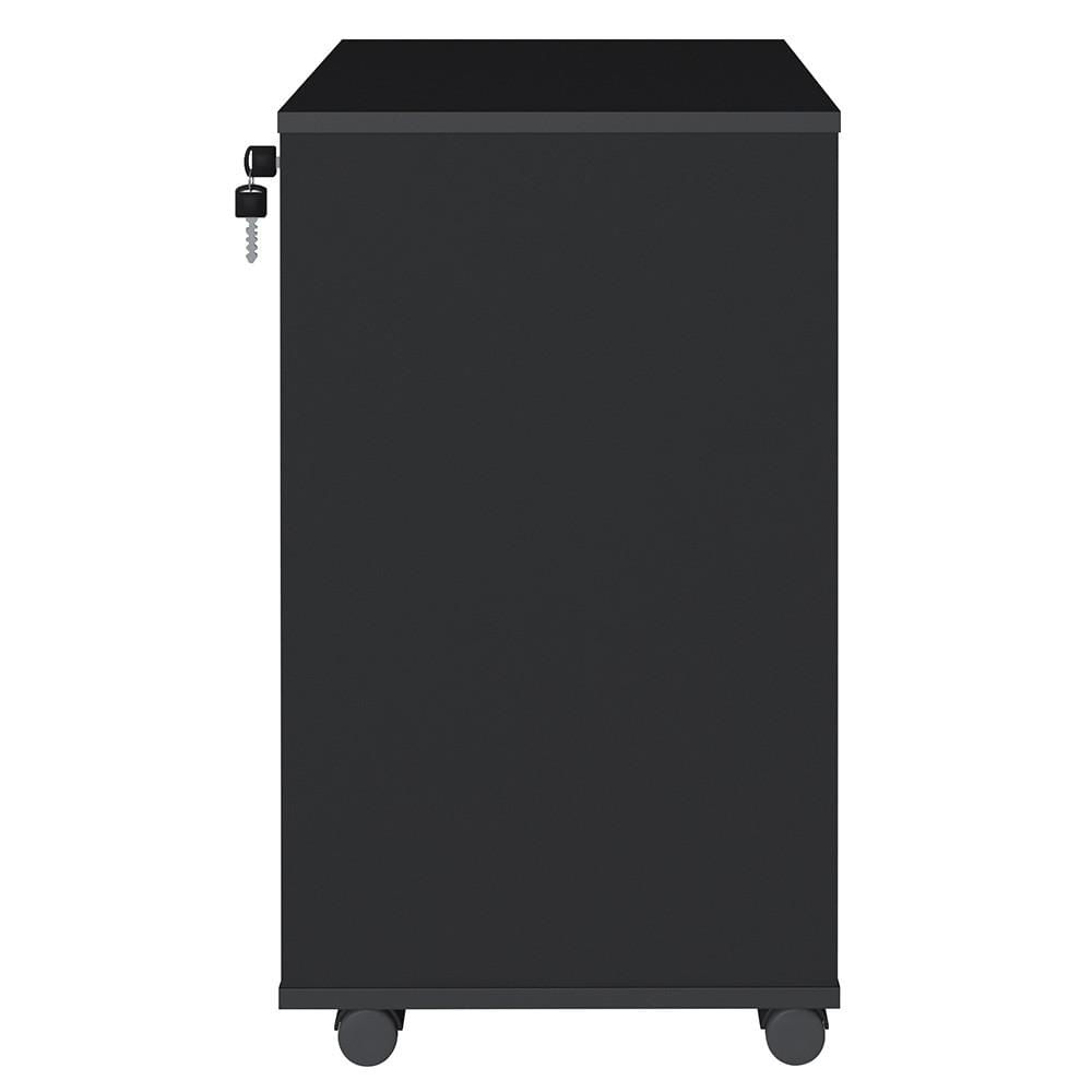 Encontraproduto.com.br - Mesa Escrivaninha em L Eron e Gaveteiro com Rodízios Mity A06 Preto - Mpozenato