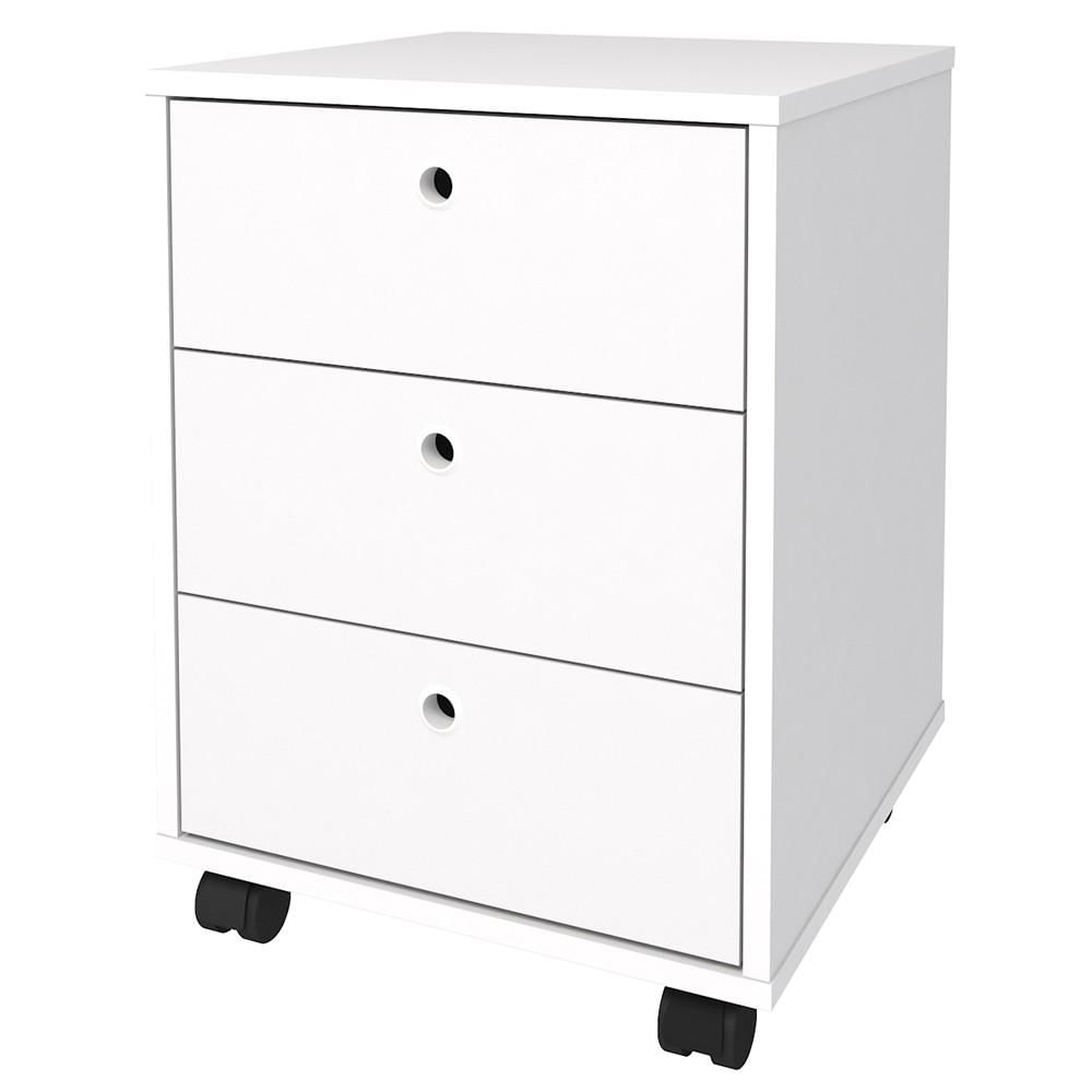 Encontraproduto.com.br - Mesa Escrivaninha em L Golden e Gaveteiro 3 Gavetas Nil A06 Branco - Mpozenato