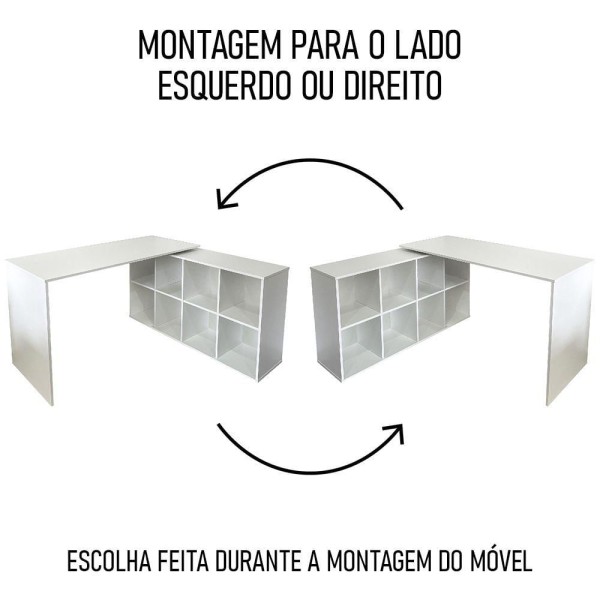 Encontraproduto.com.br - Conjunto Escritório Home Office 4 Peças Mity A06 Branco - Mpozenato