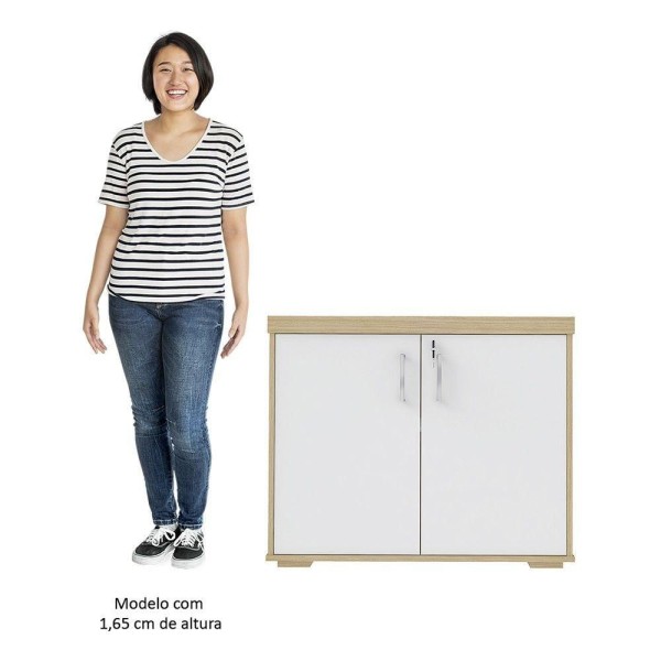 Encontraproduto.com.br - Conjunto Escritório Home Office 3 Peças Mesa Em L Corp A06 Carvalho-branco - Mpozenato