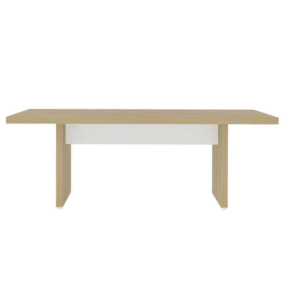 Encontraproduto.com.br - Kit 2 Mesas De Escritório Reunião 200cm Corp A06 Carvalho-branco - Mpozenato
