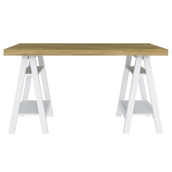 Encontraproduto.com.br - Conjunto Escritório Home Office 3 Peças Darte A06 Olmo-branco - Mpozenato