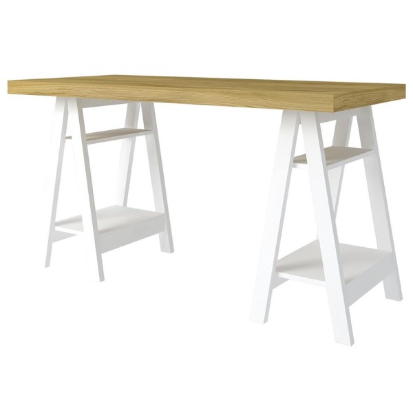 Encontraproduto.com.br - Conjunto Escritório Home Office 3 Peças Darte A06 Olmo-branco - Mpozenato