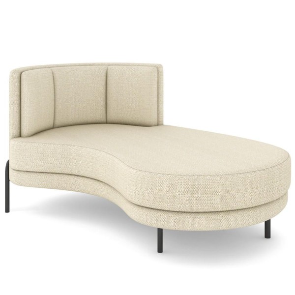 Encontraproduto.com.br - Chaise Longue Divã 164cm Braço Esquerdo Logus D06 Linho Creme - Mpozenato