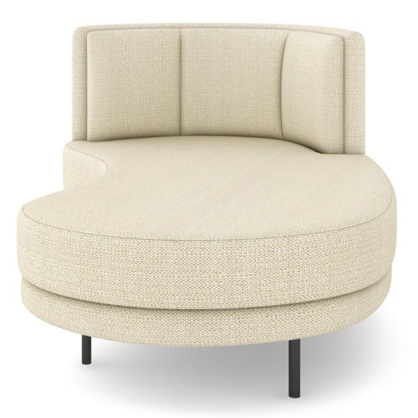 Encontraproduto.com.br - Chaise Longue Divã 164cm Braço Esquerdo Logus D06 Linho Creme - Mpozenato