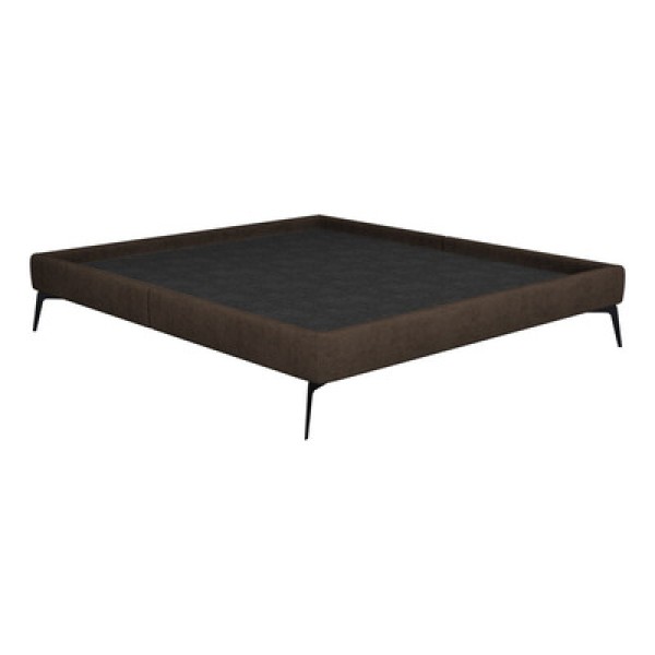 Cama Casal King 199cm Pés Metálicos Elisa S05 Veludo Marrom