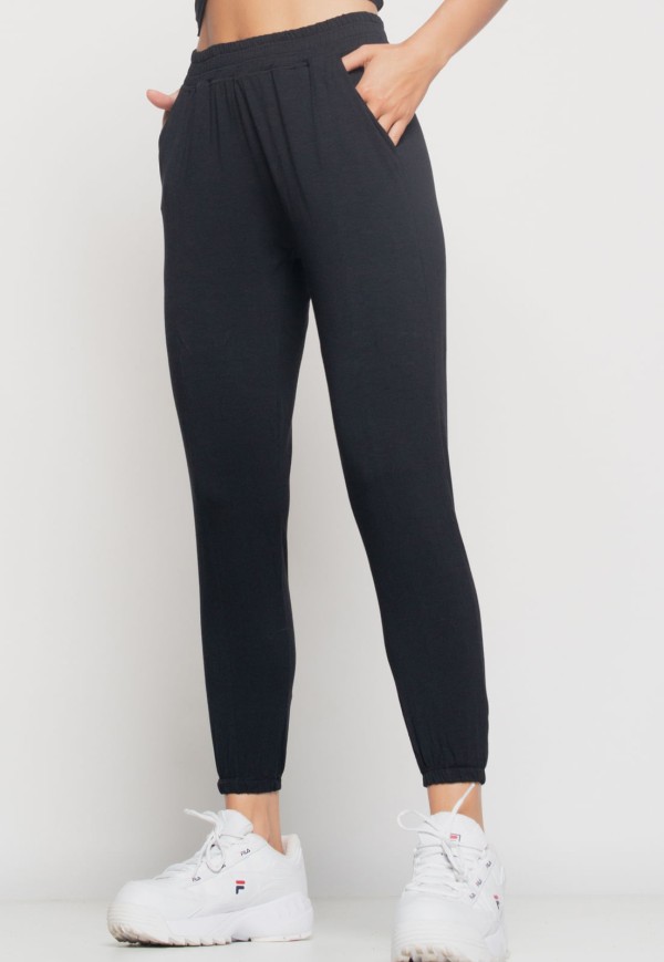 Encontraproduto.com.br - Conjunto  Comfy Com Regata e Jogger Malha Preto