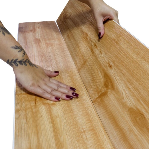 Encontraproduto.com.br - Régua Piso Vinílico Modelo Click Fascino Importado Cor Mogno