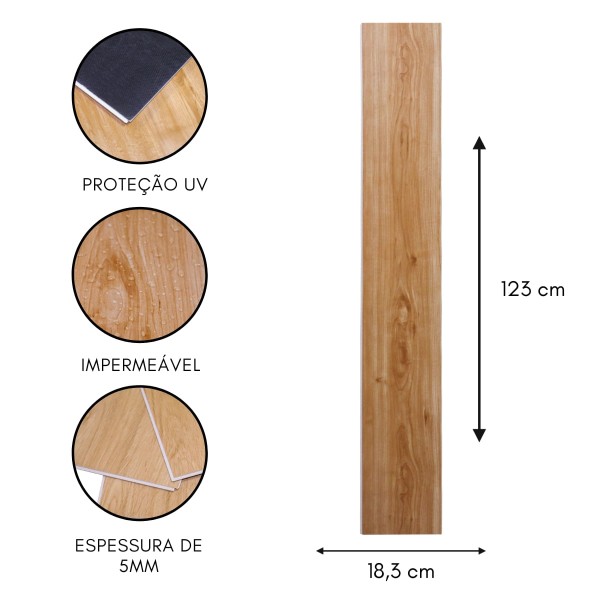 Encontraproduto.com.br - Régua Piso Vinílico Modelo Click Fascino Importado Cor Mogno