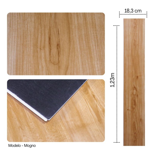 Encontraproduto.com.br - Régua Piso Vinílico Modelo Click Fascino Importado Cor Mogno