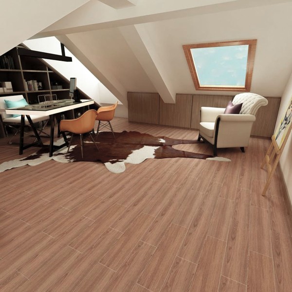 Encontraproduto.com.br - Régua Piso Vinílico Modelo Click Fascino Importado Cor Mogno