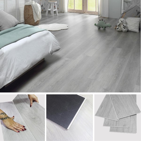 Encontraproduto.com.br - Piso Vinílico Click Fascino Importado Carvalho Lunar 1m²