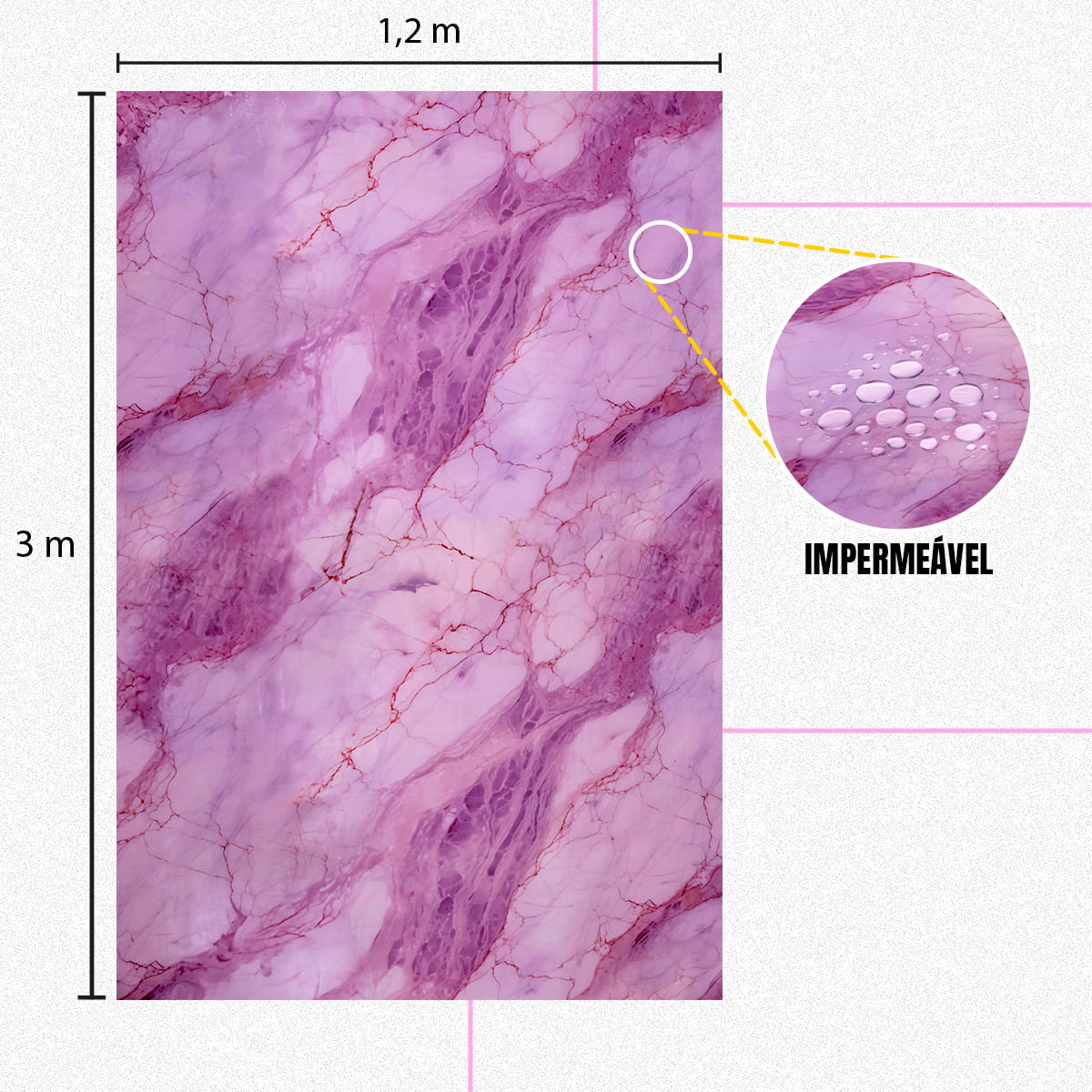 Encontraproduto.com.br - Painel De Mármore Adesivo Flexível Rosa 1,20 m x 3 Metros