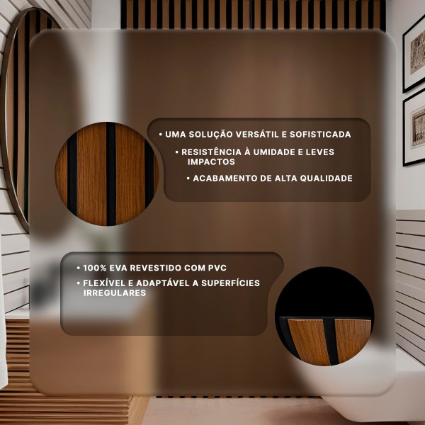 Encontraproduto.com.br - Painel Ripado Flexível Decorativo Amadeirado 10 cm x 2,5 Metros - Cor: Freijó