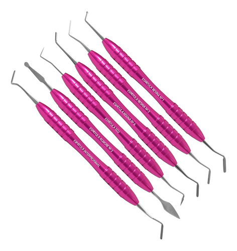 Encontraproduto.com.br - Kit de Espátulas para Resina Almore Rosa com 6 LM - Steel Max