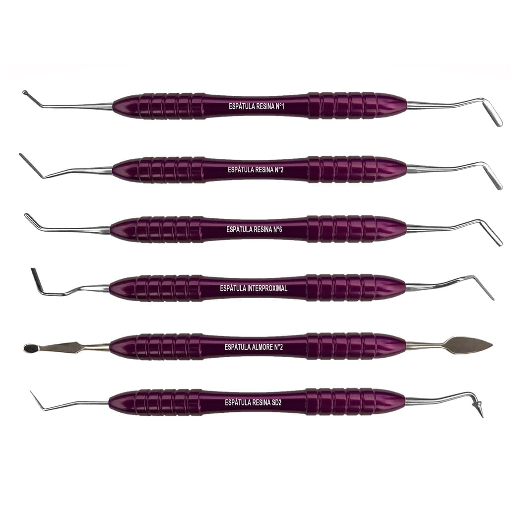 Encontraproduto.com.br - Kit de Espátulas para Resina Almore Lilás com 6 LM - Steel Max