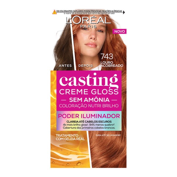 Encontraproduto.com.br - Tinta Casting Creme Gloss Loreal 743 Louro Acobreado Poder Iluminador