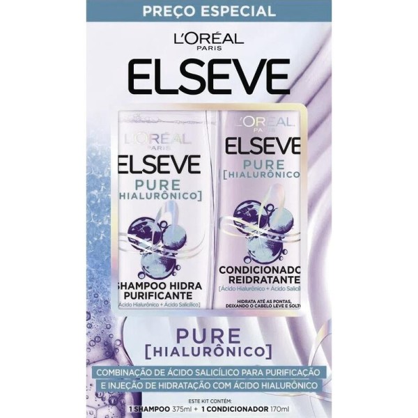 Encontraproduto.com.br - Kit Elseve Shampoo 375ml + Condicionador 170ml Pure Hialurônico