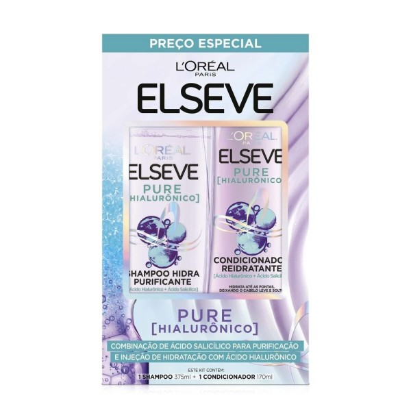 Encontraproduto.com.br - Kit Elseve Shampoo 375ml + Condicionador 170ml Pure Hialurônico