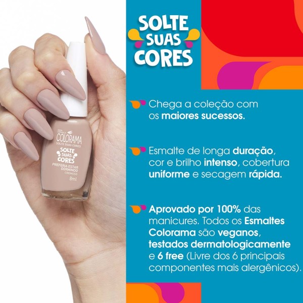 Encontraproduto.com.br - Esmalte Solte Suas Cores Preferia Estar Dormindo Colorama 8ml