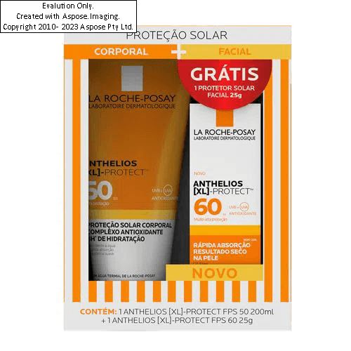 Encontraproduto.com.br - Protetor Solar Corporal Anthelios XL Protect fps 50 20 ml + Protetor Solar Facial fps 60 Sem Cor  25g - Kit