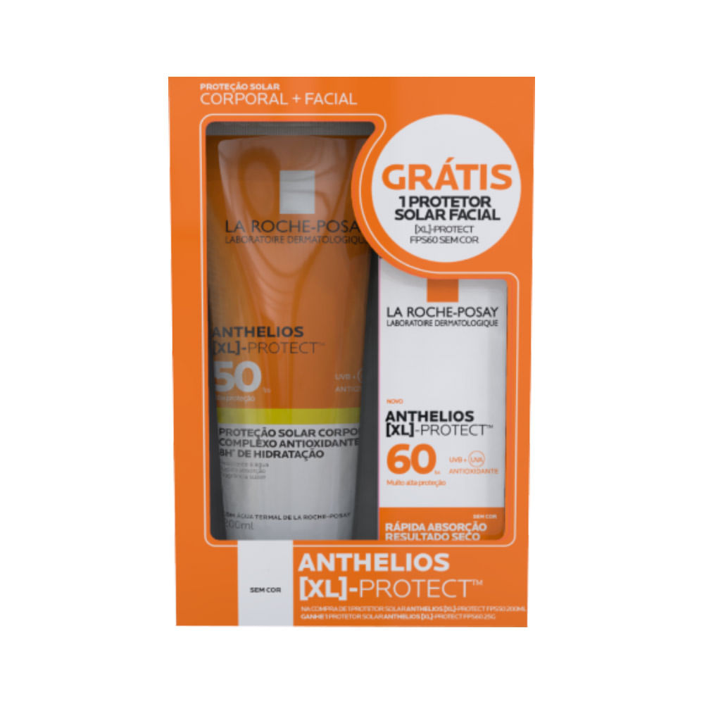 Protetor Solar Corporal Anthelios XL Protect fps 50 20 ml + Protetor Solar Facial fps 60 Sem Cor  25g - Kit