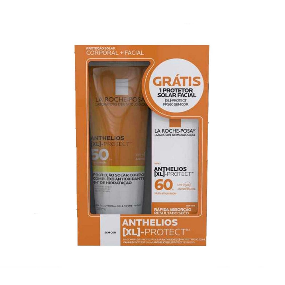 Encontraproduto.com.br - Protetor Solar Corporal Anthelios XL Protect fps 50 20 ml + Protetor Solar Facial fps 60 Sem Cor  25g - Kit