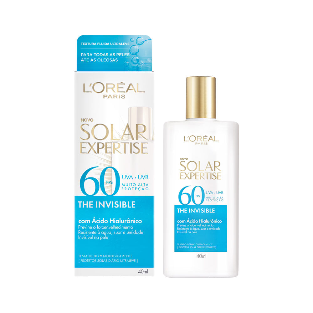 Encontraproduto.com.br - Protetor Solar Facial Loreal Paris Fps60 The Invisible Sem Cor 40ml