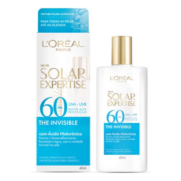 Protetor Solar Facial Loreal Paris Fps60 The Invisible Sem Cor 40ml