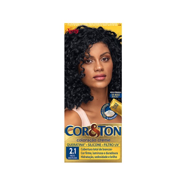 Encontraproduto.com.br - Tintura Cor&Ton Kit Creme Preto Jabuticaba 2 1