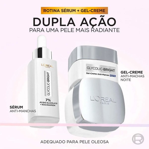 Encontraproduto.com.br - Gel Creme Anti-Marcas Noite Glycolic-Bright LOréal Paris - 49g