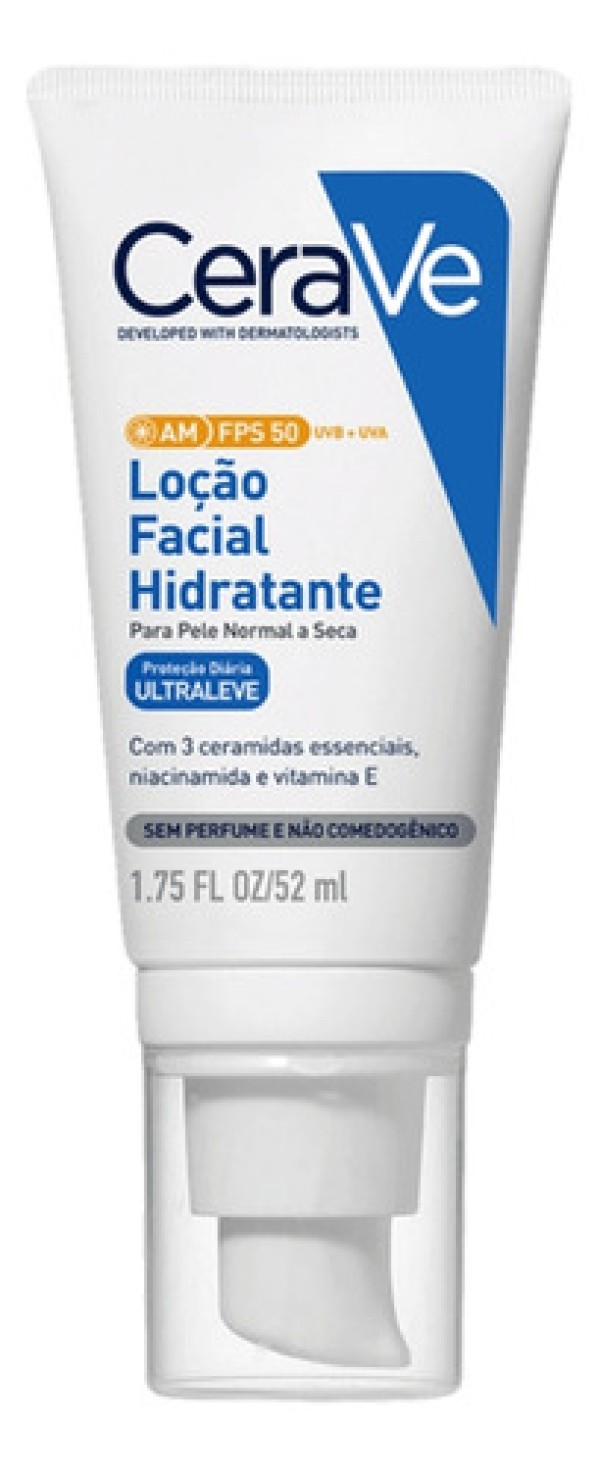Protetor Solar Hidratante Facial Cerave Fps50 Sem Perfume 52ml
