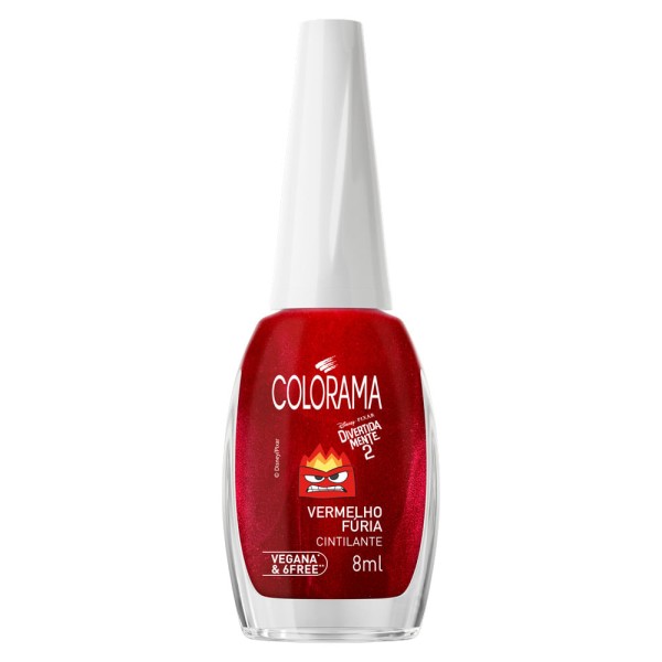 Esmalte Colorama Divertidamente 2 8ml Cintilante Vermelho Furia