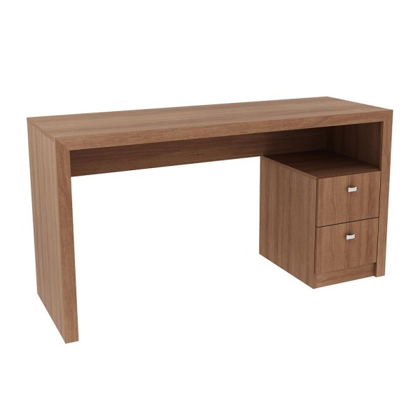 Encontraproduto.com.br - Mesa com 2 Gavetas para Escritório Home Office ME4130 MDP Amendoa - Gran Belo