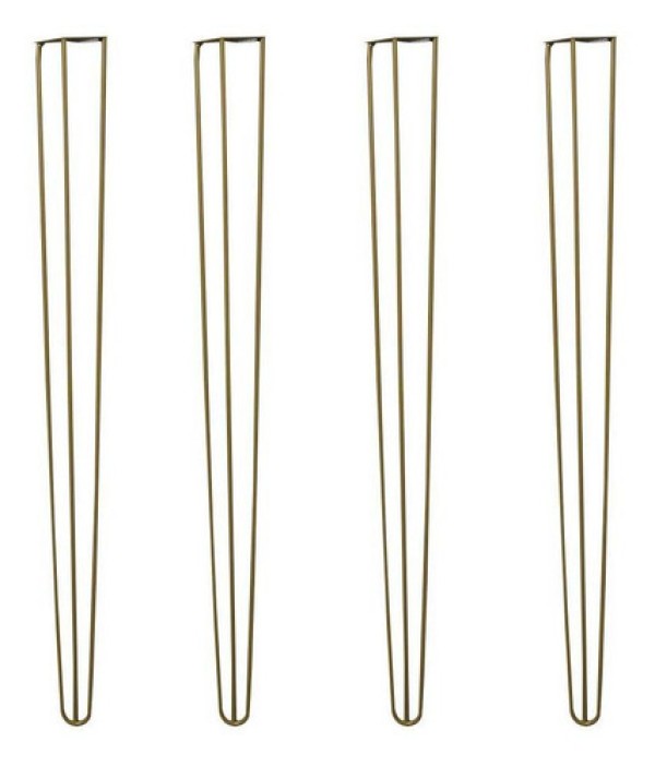 Kit 4 Pés De Metal 25 Cm Rack E Puffs Bronze