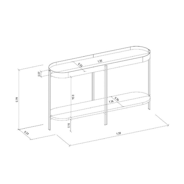 Encontraproduto.com.br - Conjunto Aparador Mesa de Centro e Canto Grimaldi Base em Aço e Detalhe em Couro Preto G77 - Gran Belo