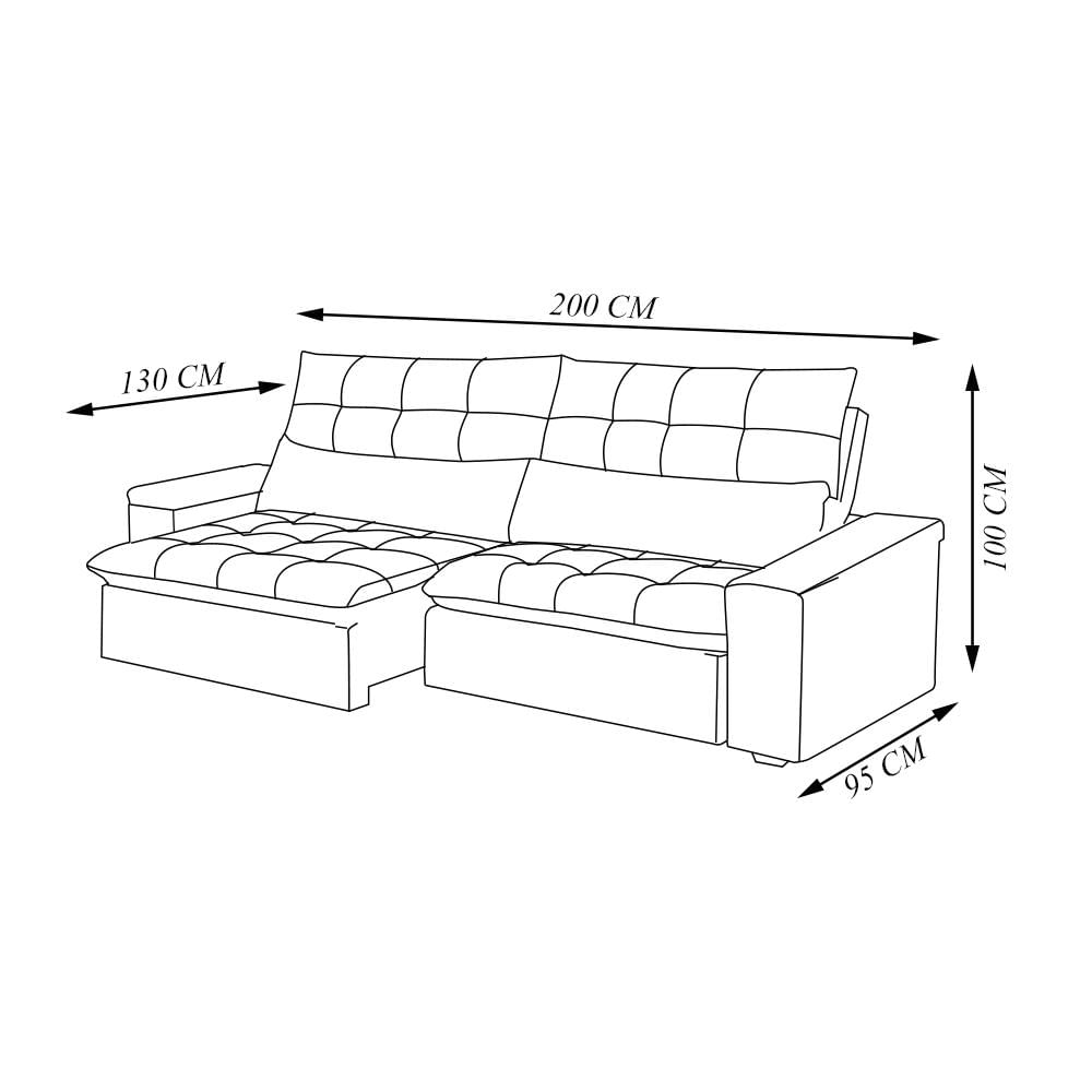 Sofá Retrátil e Reclinável 2 Lugares 200cm Welton Veludo Cinza G22 - Gran Belo