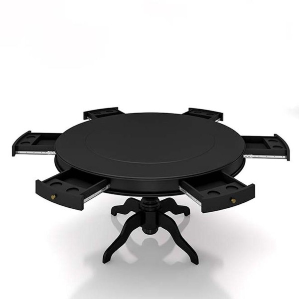 Encontraproduto.com.br - Mesa de Jogos Carteado 6 Lugares Bellagio com Gavetas e Tampo Reversível com Tecido Preto/Verde G42 - Gran Belo