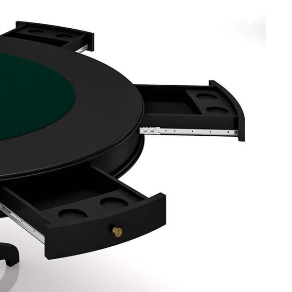 Encontraproduto.com.br - Mesa de Jogos Carteado 6 Lugares Bellagio com Gavetas e Tampo Reversível com Tecido Preto/Verde G42 - Gran Belo